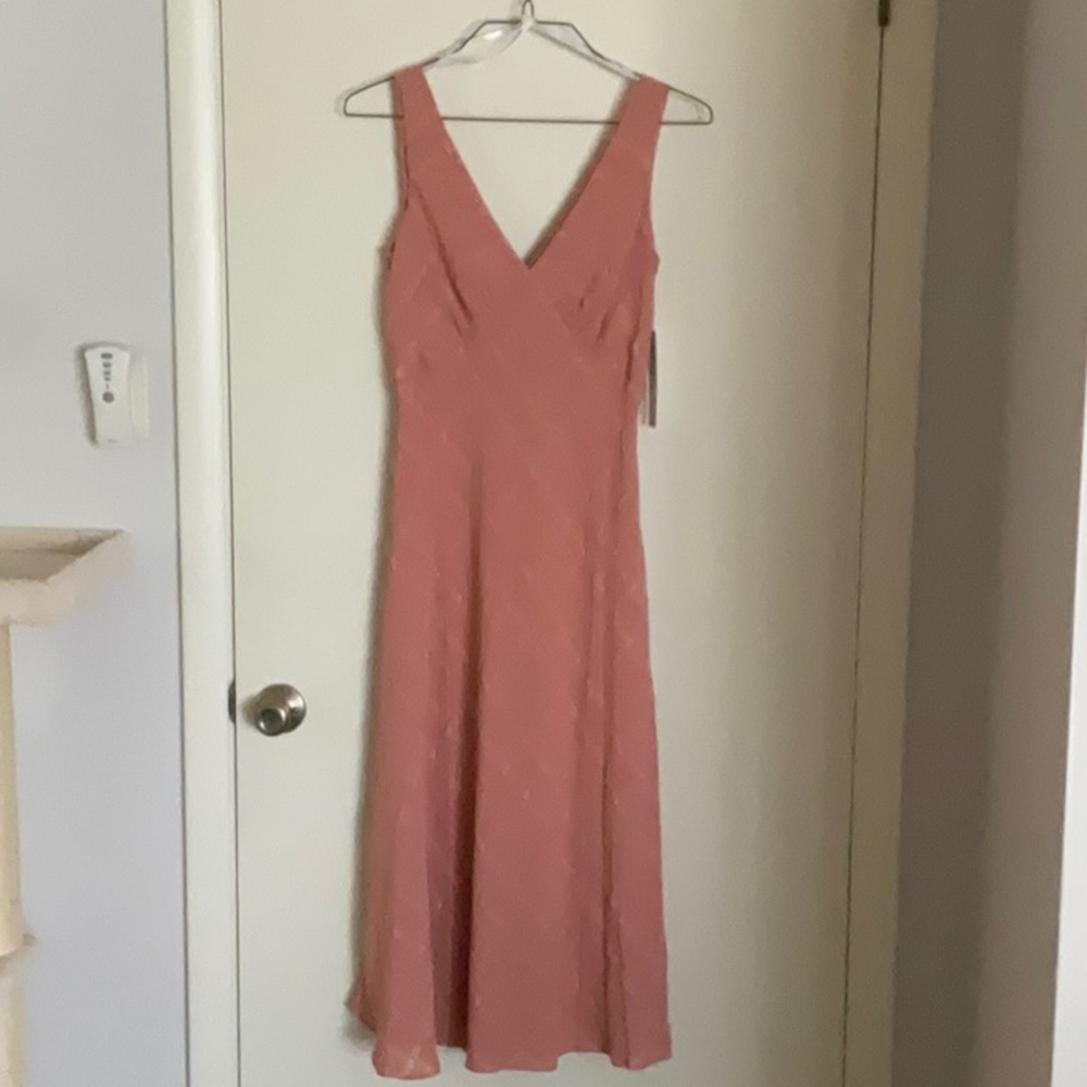 Calvin Klein Orange Sleeveless V-Neck Maxi Dress